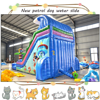Развлекайте детей с 3D-пау-патрулями надувные водные горки и бассейн с двойной дорожкой