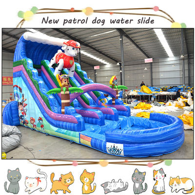Развлекайте детей с 3D-пау-патрулями надувные водные горки и бассейн с двойной дорожкой
