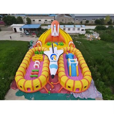Коммерческие цены на воду Взрослый надувной аквапарк с цифровой печатью и 2 бассейна