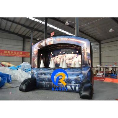 Интерактивная игра на стрельбу запуск надувная подпрыгивающая кровать с вентилятором и индивидуальным цветом