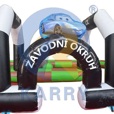Развлечения Цифровая печать ПВХ надувный бампер Автомобильный трек для внутреннего или наружного развлечения