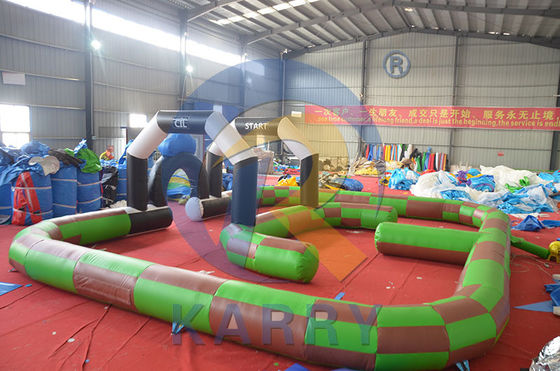 Развлечения Цифровая печать ПВХ надувный бампер Автомобильный трек для внутреннего или наружного развлечения