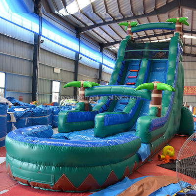 29ft Tropical Jump Water Slide Бассейн Коммерческий задний двор Большой пальмовый водный горка с бассейном