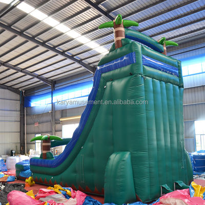 29ft Tropical Jump Water Slide Бассейн Коммерческий задний двор Большой пальмовый водный горка с бассейном