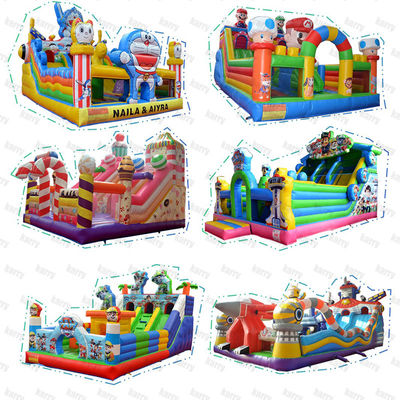 Unisex Water Fun 2024 Надувный аквапарк с портативной горкой и замком