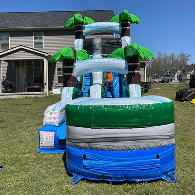 Взрослый размер надувные прыжки ПВХ надувные воздушные прыжки Слайды комбо с бассейном