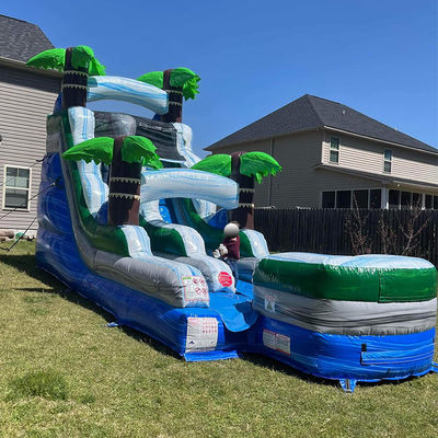 Взрослый размер надувные прыжки ПВХ надувные воздушные прыжки Слайды комбо с бассейном