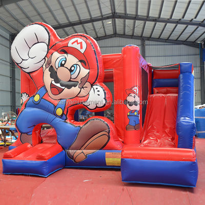 Настроить принятый красный надувный замок детская площадка для детей прыгающий дом