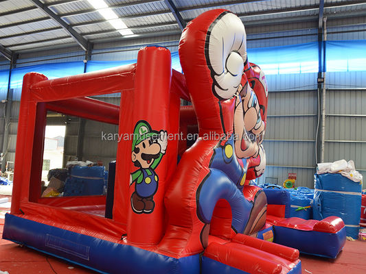 Настроить принятый красный надувный замок детская площадка для детей прыгающий дом