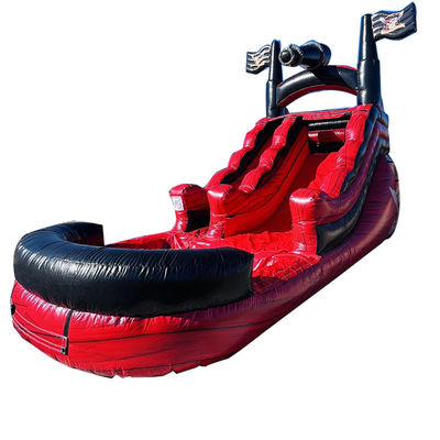 Custom Logo Printed Commercial PVC Pirate Ship Тема Водный горка надувный с бассейном