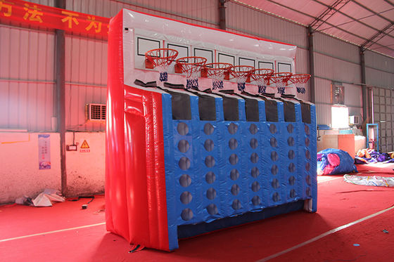 Прочный коммерческий PVC надувный баскетбол Connect 4 Sport Game с вентилятором