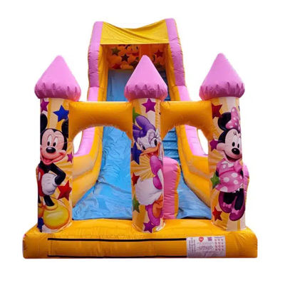 5-10 пассажиров Коммерческий ПВХ в мультфильме Розовый прыжки Сухой или водяной горка Надувный дом вышибальщик Партийный горка аренда