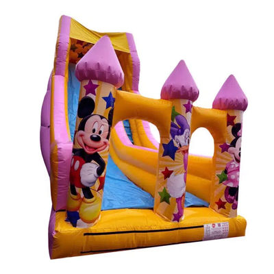 5-10 пассажиров Коммерческий ПВХ в мультфильме Розовый прыжки Сухой или водяной горка Надувный дом вышибальщик Партийный горка аренда