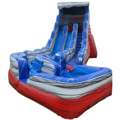 Красный и синий складной хвост водный горки надувные с бассейном воздушный горки настройки логотипа
