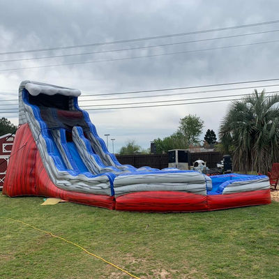 Красный и синий складной хвост водный горки надувные с бассейном воздушный горки настройки логотипа