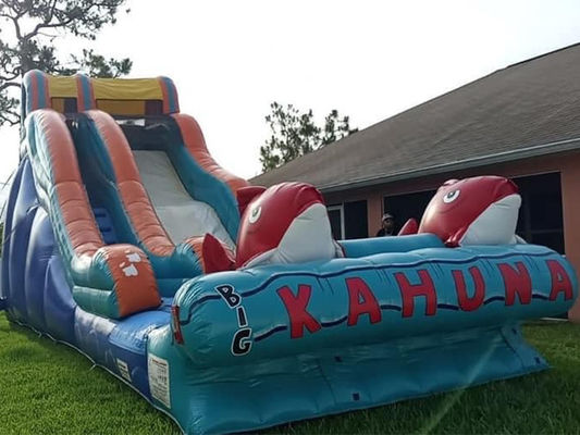 0.55мм ПВХ брезент красный карп тематика надувная водная горка с широким скольжением и горка