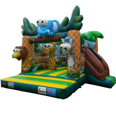 Custom Logo Printed Mini Commercial PVC Safari Inflatable Bouncer House для детей