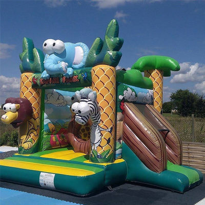 Custom Logo Printed Mini Commercial PVC Safari Inflatable Bouncer House для детей