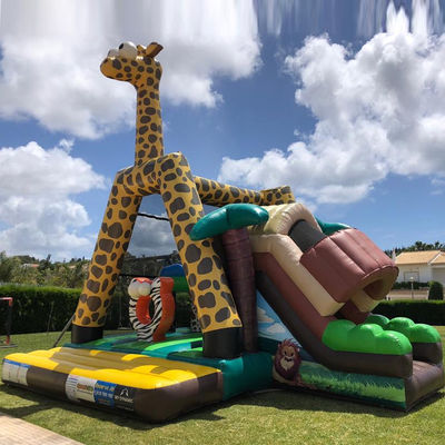 Custom Logo Printed Mini Commercial PVC Safari Inflatable Bouncer House для детей
