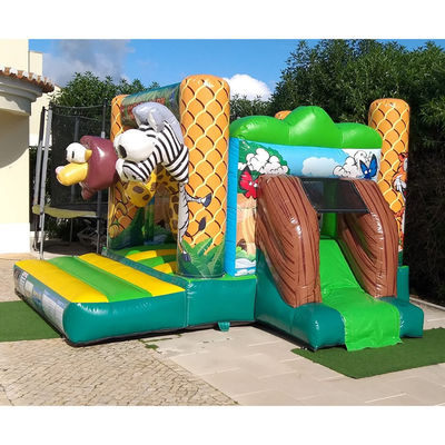 Custom Logo Printed Mini Commercial PVC Safari Inflatable Bouncer House для детей