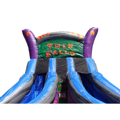 Забавный большой надувной водный горка с двумя полосами мокрого скольжения и 0,55 мм Плато ПВХ