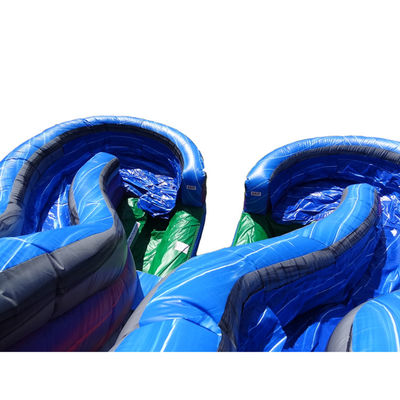 Забавный большой надувной водный горка с двумя полосами мокрого скольжения и 0,55 мм Плато ПВХ