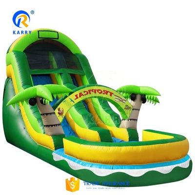 Игрушки для детей на открытом воздухе Надувные водные горки с бассейном и цифровой печатью