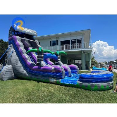 5-10 пассажиров ПВХ надувный водный слайд стандарты CE вдувник зеленая пальма с бассейном