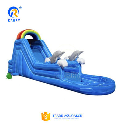 Грей Маленький кит Надувная водная горка с бассейном с голубым океаном и вентилятором