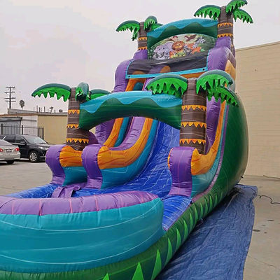 Надувный тропический замок с горки и бассейна горки Вода надувный замок Комбо