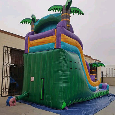 Надувный тропический замок с горки и бассейна горки Вода надувный замок Комбо
