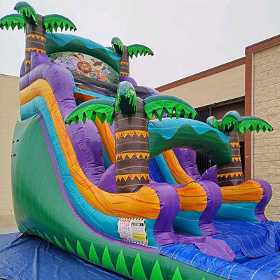 Надувный тропический замок с горки и бассейна горки Вода надувный замок Комбо