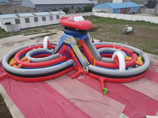 Соревновательный надувный тракт с горками и комплектами для ремонта