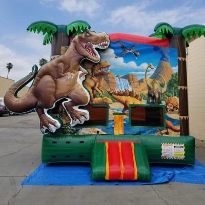 Включается воздушный вентилятор Pop Dinosaur Land Надувный батут для детей и взрослых