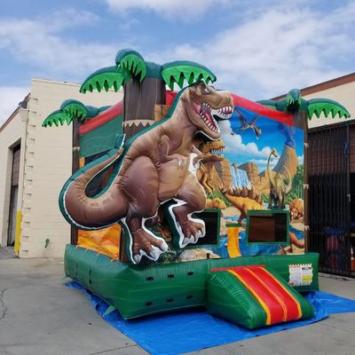 Включается воздушный вентилятор Pop Dinosaur Land Надувный батут для детей и взрослых