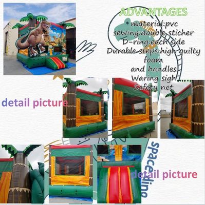 Включается воздушный вентилятор Pop Dinosaur Land Надувный батут для детей и взрослых