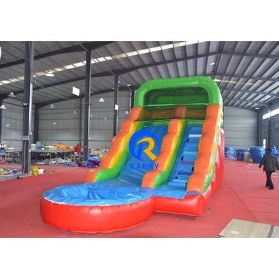 Custom Logo Printed Inflatable Water Slide and Blower с бассейном в 2024 году