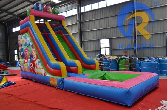 Custom Logo Printed Inflatable Water Slide and Blower с бассейном в 2024 году