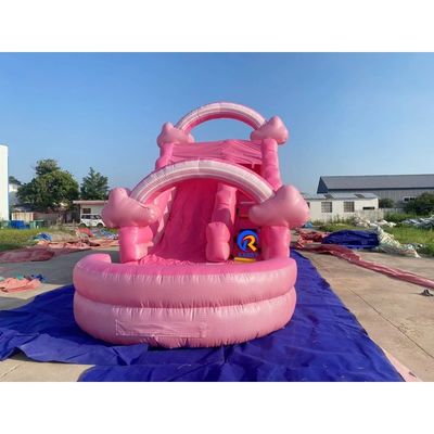 Унисекс Мега Розовый Надувный Водный Слайд с бассейном и скакалкой Комбо Все в одном