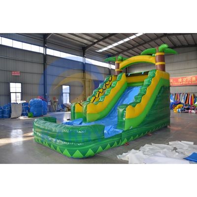 Дополнительные принадлежности для воздушных вентиляторов CE Standard Adult Size Green Palm Tree Water Slide Inflatable