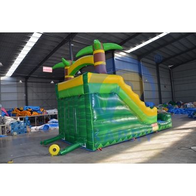 Дополнительные принадлежности для воздушных вентиляторов CE Standard Adult Size Green Palm Tree Water Slide Inflatable