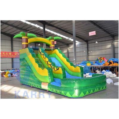Дополнительные принадлежности для воздушных вентиляторов CE Standard Adult Size Green Palm Tree Water Slide Inflatable