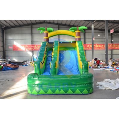 Дополнительные принадлежности для воздушных вентиляторов CE Standard Adult Size Green Palm Tree Water Slide Inflatable