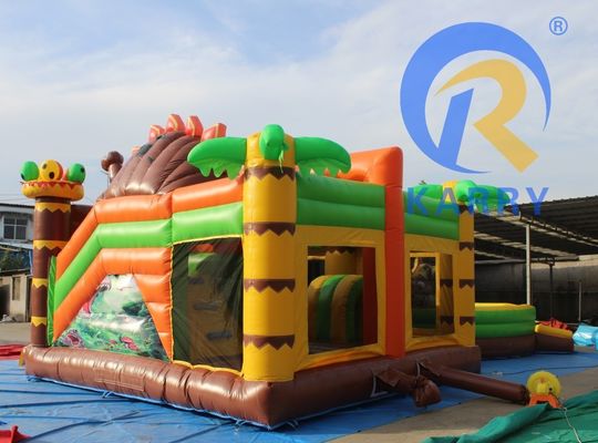Особенности портативная детская вечеринка прыжки прыгающий замок со слайдом на тему динозавра