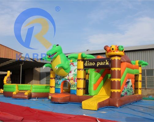 Особенности портативная детская вечеринка прыжки прыгающий замок со слайдом на тему динозавра