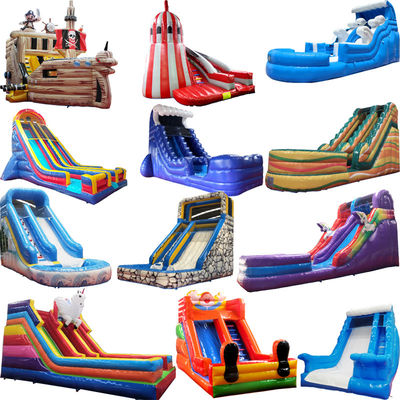 Unsix PVC Adult Size Jumping Slide Длинный и большой надувный водный горка с вышибалом
