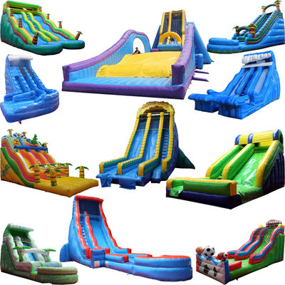 Unsix PVC Adult Size Jumping Slide Длинный и большой надувный водный горка с вышибалом