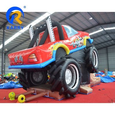 Морская / воздушная доставка Custom PVC 3D Красный внедорожник Замок Надувный дом для детей