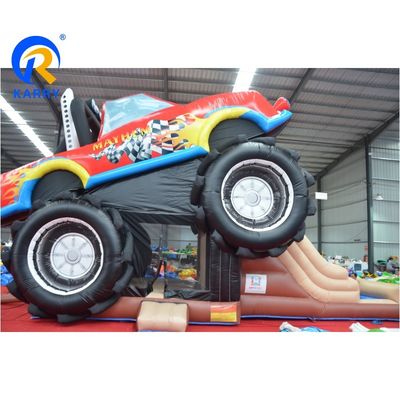 Морская / воздушная доставка Custom PVC 3D Красный внедорожник Замок Надувный дом для детей