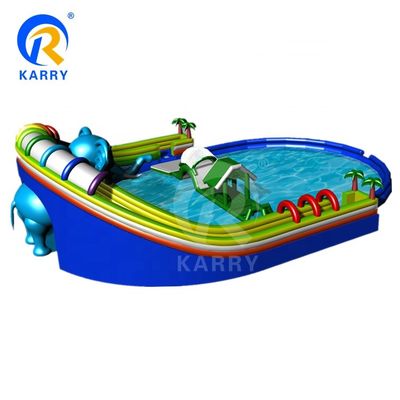 Допустимая вместимость 10 пассажиров Огромный слонский горка Водный надувный аквапарк для детей и взрослых